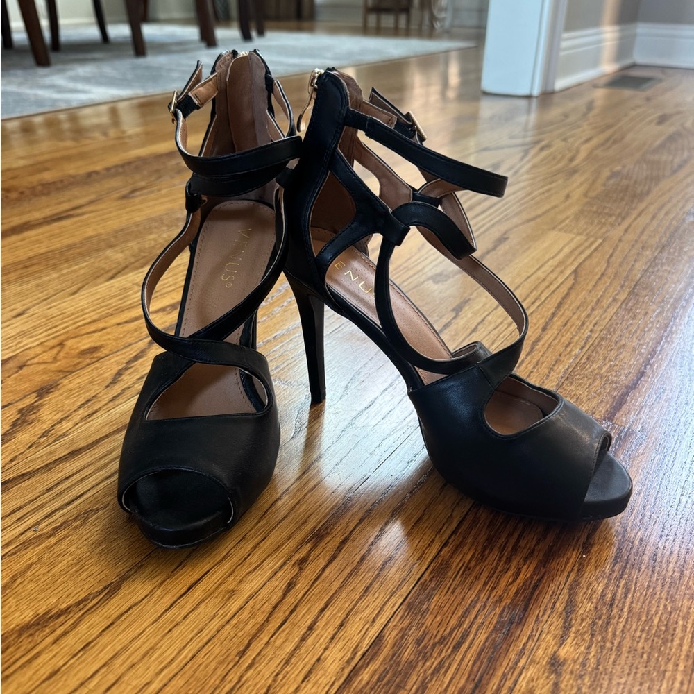 Black Strappy High Heels - Women's Dress Heels